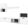 Wall furniture in the living room, living room wall Rock, LOFT White, 210x190x36 cm