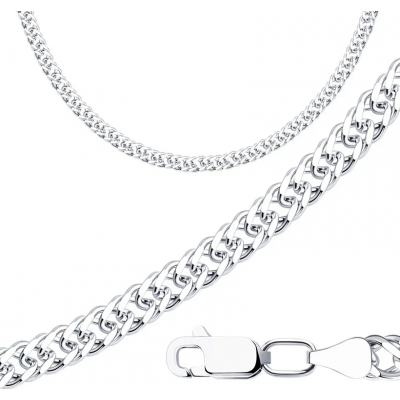 Silver chain weaving Double Rhombus, length 40 cm, average item weight 12.23 gr.