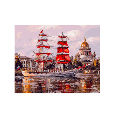 Painting on canvas TM Snow White "Neva. Scarlet Sails", 40x50 cm.