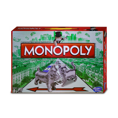 Board game Monopoly Classic version with a cat