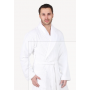 Men's terry dressing gown with shawl, white