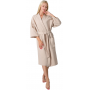 Waffle dressing gown Kimono unisex "Diamonds", beige. Size 46-48