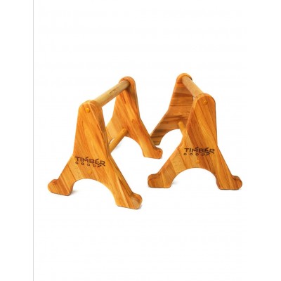 Wooden triangular parallettes. Push up bars. Gymnastics bar