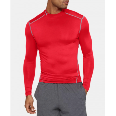 Under Armor Men's UA Armor Compression Mock T-shirt, size SM, 600 red/steel