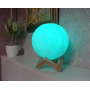 Lamp-night light 3D ball Moon, on a wooden stand with a remote control, 15 cm