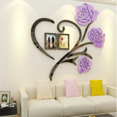 Wall decor with photo frames "Roses", 50 x 50 cm