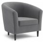 Armchair Salotti Vesta, velor, Ultra Grey, grey, 79x69x78 cm