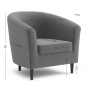 Armchair Salotti Vesta, velor, Ultra Grey, grey, 79x69x78 cm