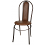 Chair 430x430x950 mm, dark chocolate, antique copper, vinyl leather, with upholstered back, Module, Viennese